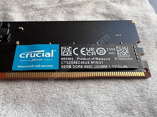 Crucial 32 GB 5600 MHz CL46 CT32G56C46U5.M1G1 DDR5 Ram sahibinden