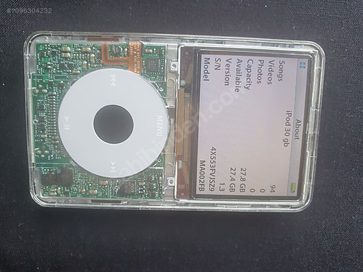 APPLE ipod Klasik 5.nesil A1136 m 30gb YENİ özel şeffaf kasa ile