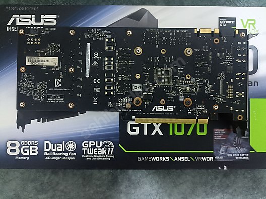 Asus GTX 1070 Turbo 8Gb sahibinden.comda - 1345304462