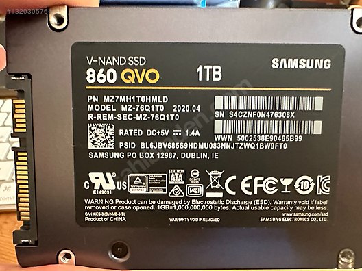 Samsung 860 QVO 1TB SSD (Sağlık %100) sahibinden.comda - 1320305764
