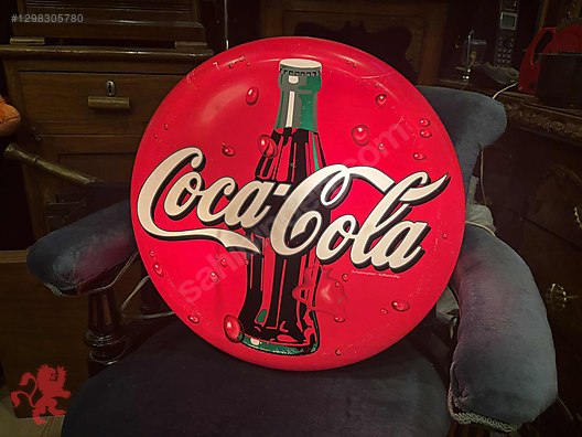 Coca Cola Tabelası Eski 1970 Işıklı tabela. Alman 43 cm