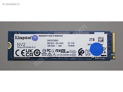 中古 Kingston NV2 2TB PCIe Gen 4.0 x4 SSD Kingston NV2 2TB M.2 NVMe SSD 3500/2800MB/s PCIe 4.0 sahibinden
