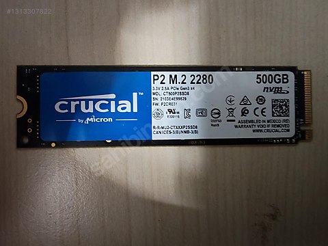 Crucial P2 500GB Gen 3 Pcıe 3.0 Nvme M2 500GB SSD %86 Sağlık