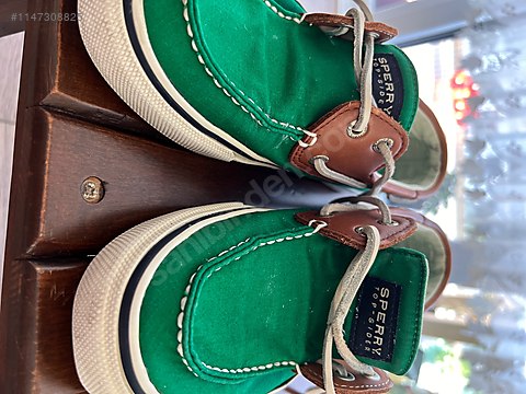 Green deals sperry shoes