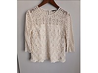 Massimo Dutti XL beden güpürlü bluz