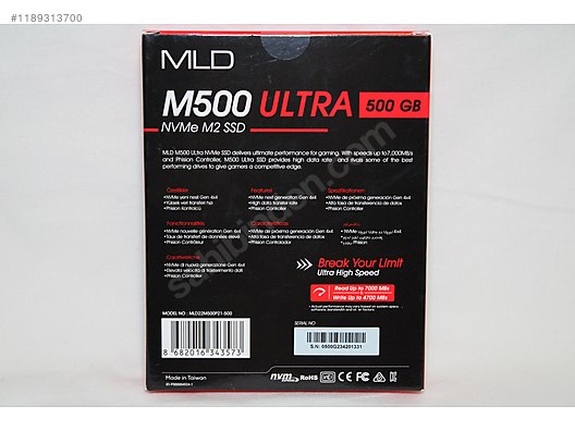 MLD M500 Ultra 500GB 7000-4700MB Gen4 M2 SSD SIFIR - Alışveriş :: Sıfır, İkinci El Ürünlerle sahibinden.com'da