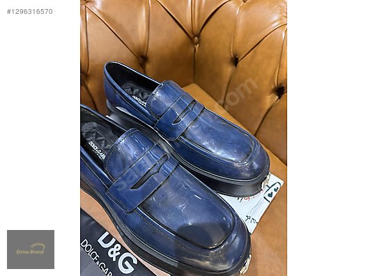 DOLCE＆GABBANA D&G イール レザー　size 46 NAVY DOLCE GABBANA LACİVERT LOAFER - Erkek Günlük Ayakkabı Modelleri