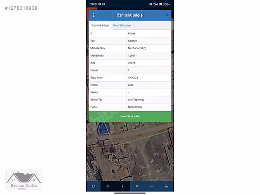 mezbaha fetih mahallesi sanayi imarlı arsa satılık #1278316938