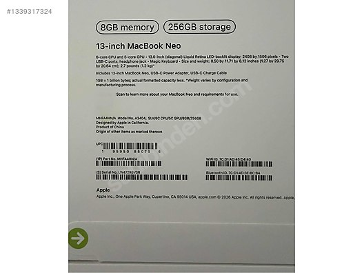 Apple Macbook / MacBook Neo 13-inch on sahibinden.com - 1339317324