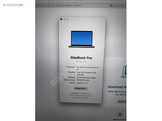 Apple Macbook / Apple MacBook Pro 15 2018 i7 16GB RAM 512GB SSD
