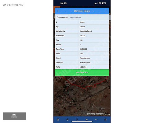 SEFERGYO KARADİĞİN DE SU KUYULU TARLA #1248320702