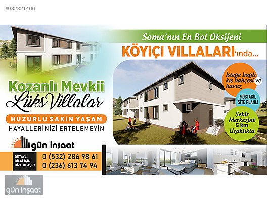 gun insaattan satilik luks kozanli koyici villalari satilik villa ilanlari sahibinden com da 932321466