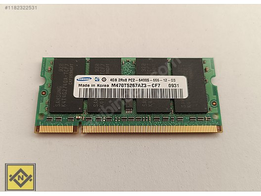 Samsung DDR2 4GB 800 Mhz TEK PARÇA LAPTOP RAM M470T5267AZ3-CF7 - İlan ve  alışverişte ilk adres sahibinden.com'da - 1182322531