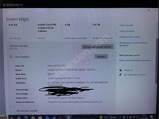 NVIDIA GeForce 1050 ti - GeForce Ekran Kartı İlanları sahibinden.com'da