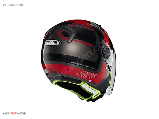 Zeus ZS-213 AX5 Black Red Grey Açık Kask - Yarım Kapalı Kasklar