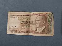 1970 basımlı 5000 TL, 10000 TL, 20000 TL