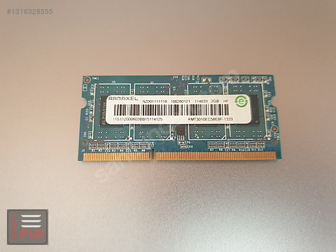 2GB RAMAXEL DDR3 PC3 10600S LAPTOP RAM - RMT3010EC58E8F-1333