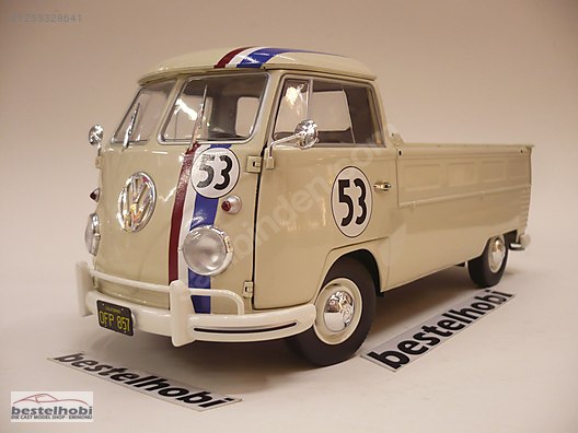 Coche Miniatura Coche De Colección Volkswagen T1 Pick Up 1950 - Escala 1:18, Color Beige, Con Puertas Abatibles Solido 1/18