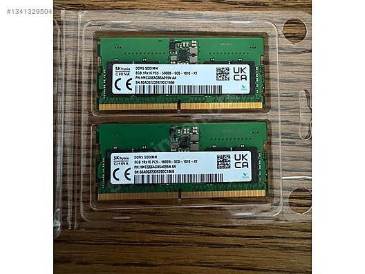 SK Hynix 16 GB (2x8 GB) DDR5 5600 MHz SODIMM Laptop RAM sahibinden