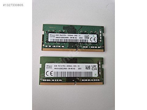 09. 各社DDR4　16GB　（8GB*2） 2x8 16GB DDR4 PC3200 HYNİX sahibinden.comda - 1327330805
