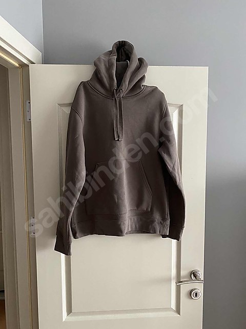 MANGO MAN L Beden Kahverengi Kapüşonlu Sweatshirt