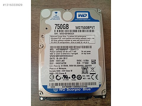 750 GB HDD SAGLAM sahibinden.comda - 1316333929