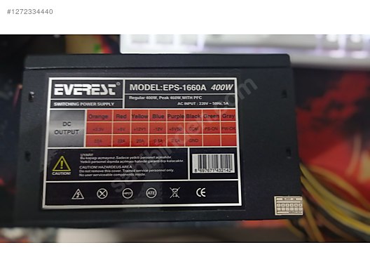 Güç kaynağı POWERSUPLY everest 400w - Güç Kaynağı ve Tüm Masaüstü Bilgisayar Parçaları sahibinden.com'da
