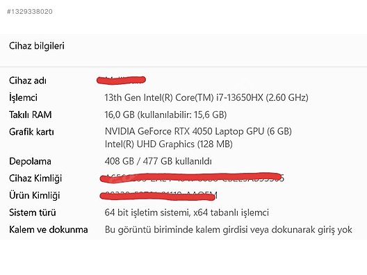 Asus / AsusRogStrix G614JU-N3194 i7-13650HX 16GB RAM 512GB SSD