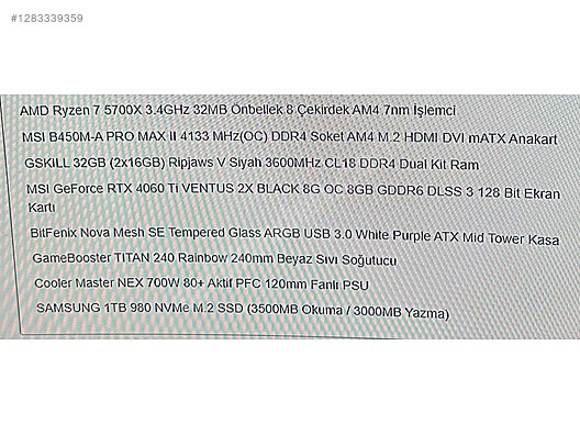 İkinci El ve Sıfır Alışveriş / Bilgisayar / Masaüstü / Modeller / Toplama