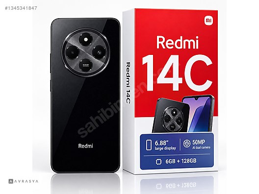 Redmi 14C ブラック6GB+128GB 128 GB Siyah Xiaomi Redmi 14C Cep Telefonu - 1345341847