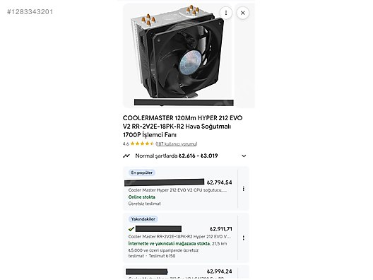 Cooler Master Spectrum 212 Cpu Cooler - Alışveriş :: Sıfır, İkinci El Ürünlerle sahibinden.com'da