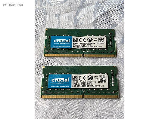 Crucial 8GB DDR4-3200 MHz SODIMM CL22 CT8G4SFRA32A sahibinden