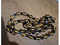 Dominik kaya damla kehribar kolye