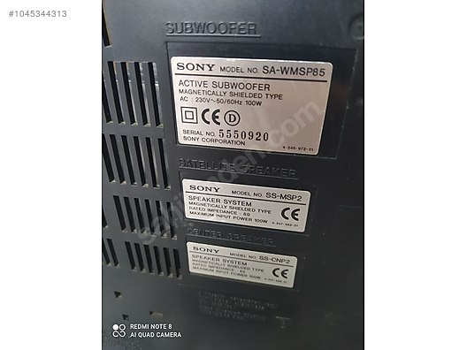 Sony active bass gercek 100 watt deprem etkisi İkinci El Sony