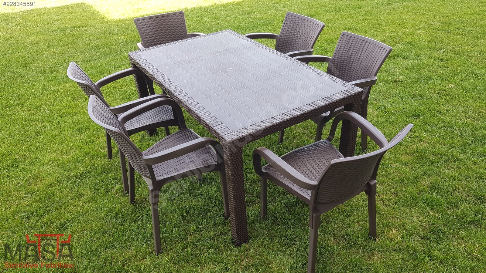 ŞOK KAMPANYA PLASTİK RATTAN 1 MASA 6 SANDALYE BAHÇE, CAFE