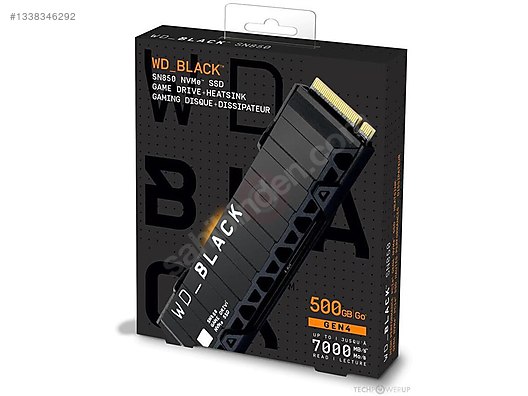 SIFIR - WD_BLACK SN850 500GB Heatsink PCIe Gen4 sahibinden.comda