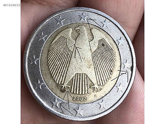 2 euro f serisi 2002 germany kartal koleksiyonluk yabanci madeni paralar sahibinden com da 919346332