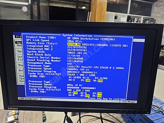 HP Z800 Workstation 64Gb DDR3 Ram sahibinden.comda - 1341348303