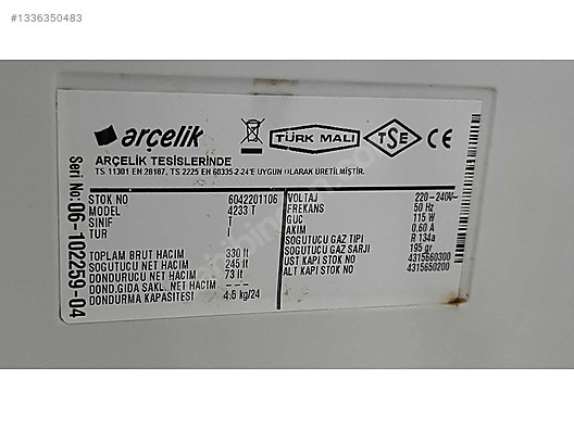 Sahibinden Temiz Arçelik 4233 T Çift Kapılı Buzdolabı - Üsküdar
