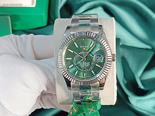 Rolex sky dweller green deals