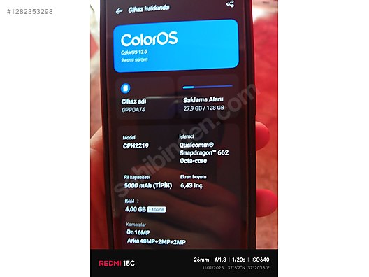 İkinci El ve Sıfır Alışveriş / Cep Telefonu & Aksesuar / Cep Telefonu / Oppo / A74
