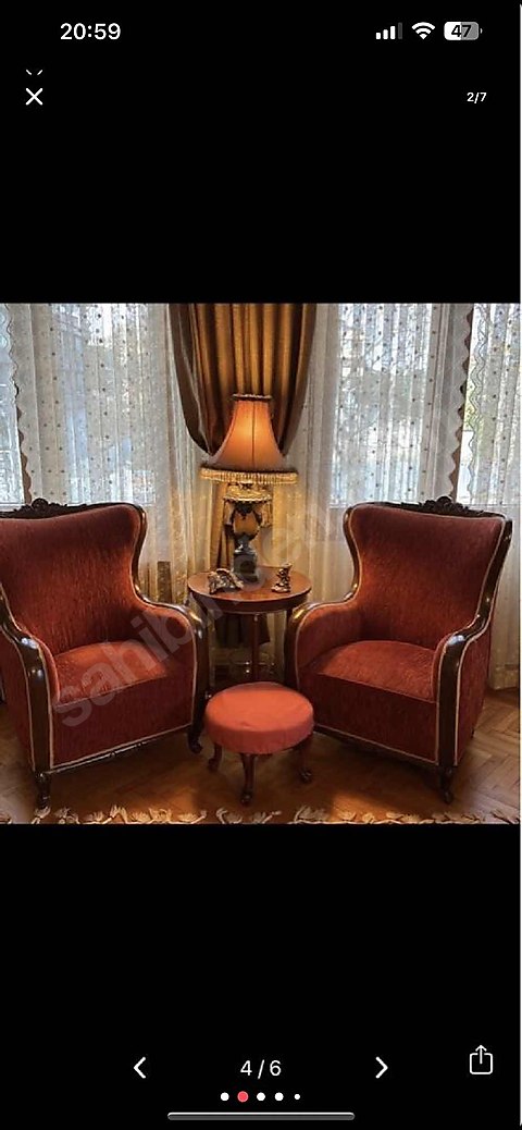 Antika iki adet klasik koltuklar
