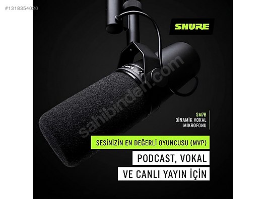 Shure SM7B Dinamik Broadcast/Stüdyo Vokal Mikrofonu sahibinden