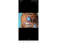 antika yemek masasi ve vitrin takimi ve koltuk takimi