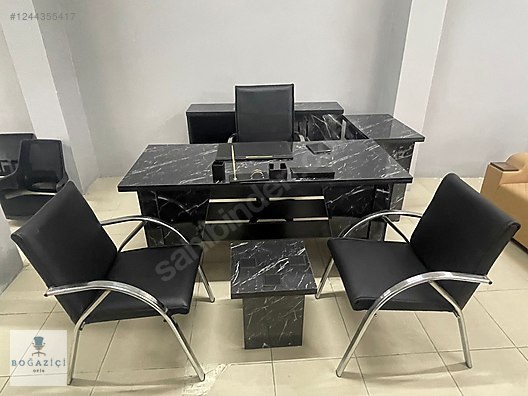 BLACK OFİS MAKAM TAKIMI SANDALYELER DAHİL 7 PARÇA SET ŞOK FİYAT! #1244355417