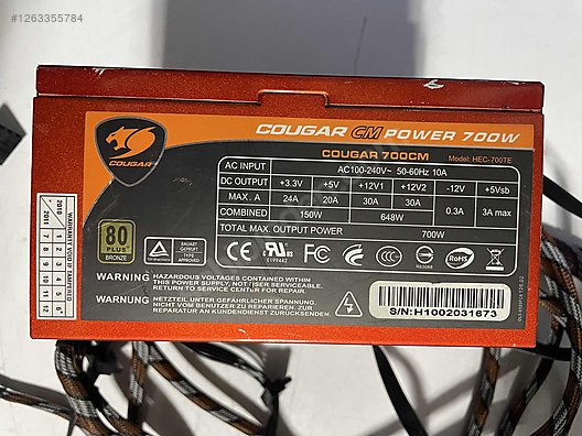 COUGAR 700CM HEC-700TE 700W 80+ BRONZE ATX 20+4 PIN SATA MOLEX