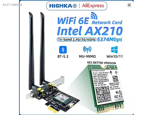 WiFi 6E PCI-E Network Kartı 5374 Mbps - Alışveriş :: Sıfır, İkinci El Ürünlerle sahibinden.com'da