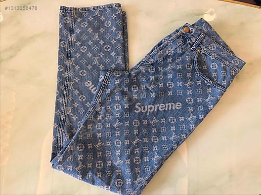 Supreme & Louis vuitton jacquard denim 5 pocket %100 original