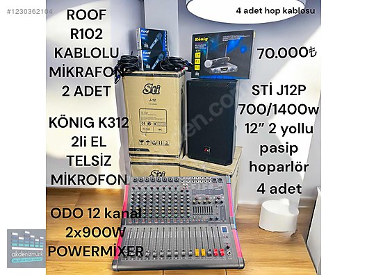 PAKET 2800 W 12'' PASİF SES SİSTEMİ AKDENİZ MÜZİKTEN sahibinden