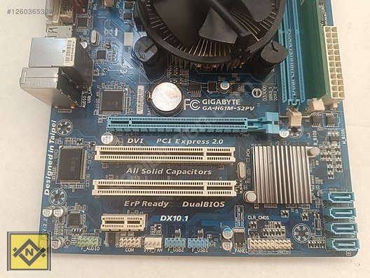 Masaüstü Bilgisayar - Anakart GIGABYTE H61M-S2PV V2.2 ANAKART + i3 3240 İŞLEMCİ +FAN +2 GB RAM Anakart Anakart